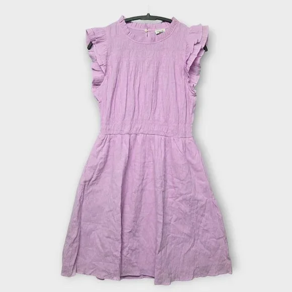 J. CREW FACTORY Gauze Flutter-sleeve Mini Dress Pink NWT - Picture 4 of 9